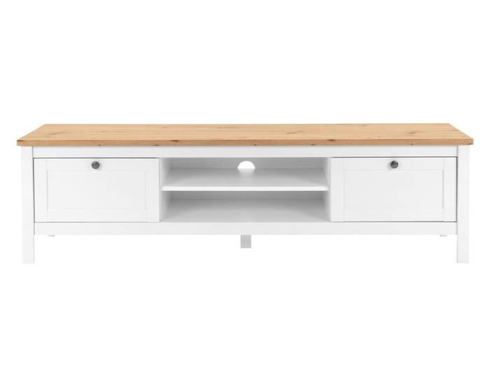 TV-Lowboard BERGEN 160 x 45 cm weiß/Artisan Oak