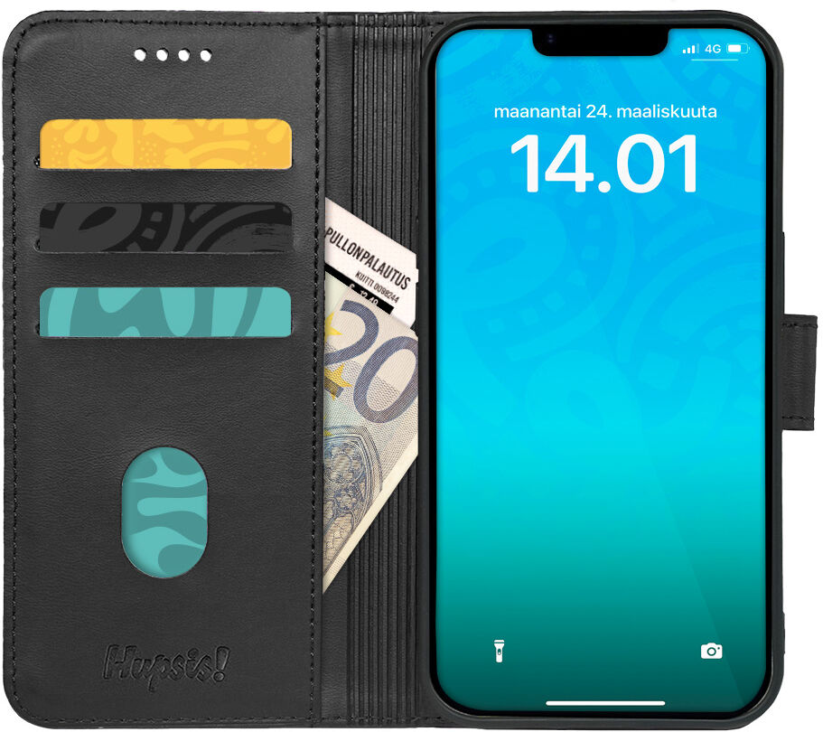 HMD Pulse Hupsis Pohatta Lompakko Suojakotelo, Musta