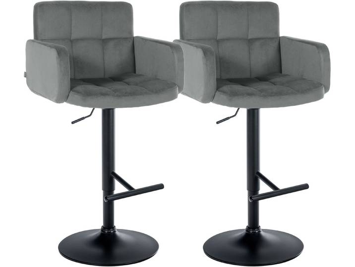 CLP Barhocker Los Angeles (Set, 2er), Samtbezug, höhenverstellbar, drehbar