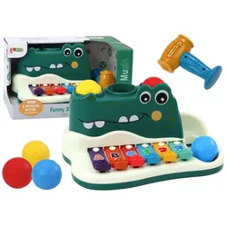 Becken, Klavier, Krokodil, Orgel, Hammer, Kugeln, pädagogisches Instrument
