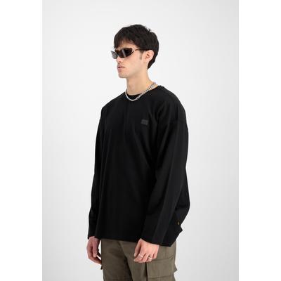 Longsleeve ALPHA INDUSTRIES "Alpha Essentials RL LS", Herren, Gr. S, schwarz, Obermaterial: 100% Baumwolle, Shirts