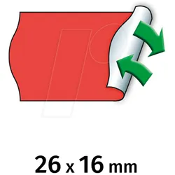 METO 9506168 - Preis-Etiketten, 26x16 mm, ablösbar, rot, 6000 Stück