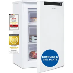 Exquisit Gefrierschrank, 4-Sterne-Gefrieren, 85 Liter, klein, kompakt, Tiefkühlschrank, Wechselbarer Türanschlag, GS581-040C weiss