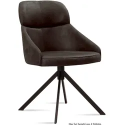 ESSZIMMERSTUHL (4er-Set) Deanna 52x82x63 Schwarz/Espresso