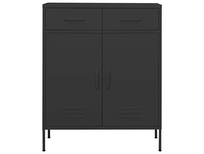 YUTAASU Stahl Lagerschrank Anthrazit 80x35x101 cm