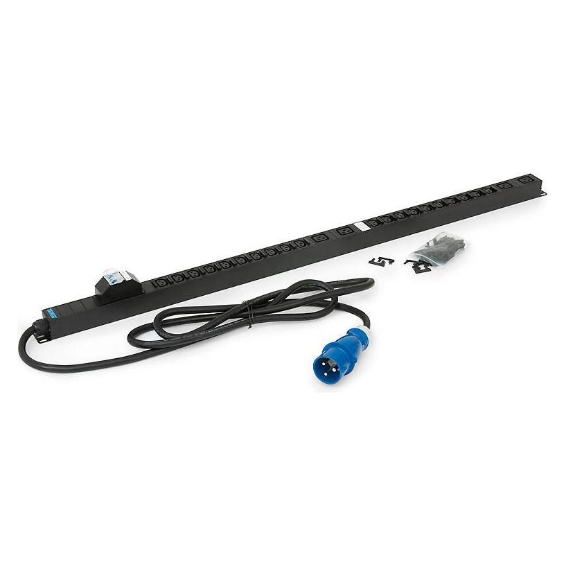 Triton RAB-PD-X53-X1 - Vertikale Steckdosenleiste (Schuko) IEC C13 mit Schutzschalter (RAB-PD-X53-X1)