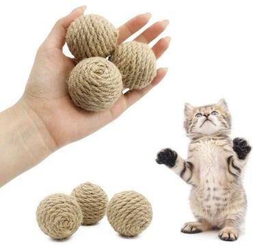 Uplift Treasures Interactive Sisal Cat Scratching Sound Ball Toy 5pcs