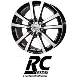 RC-Design RC25 7,5X17 5/130 ET60 Schwarz Front-poliert