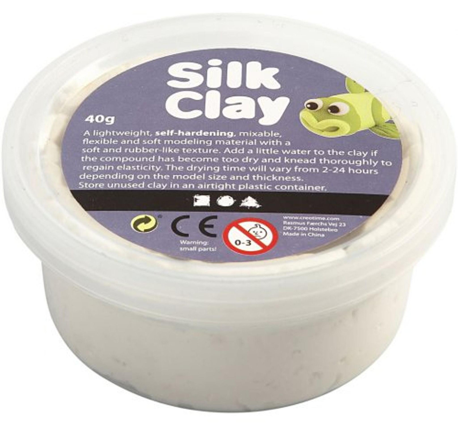Creativ Company Silk Clay modelleerklei, wit, 40 gram