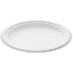 MONOUSO - Teller Zuckerrohr Weiß Ø23cm (500 Stück)