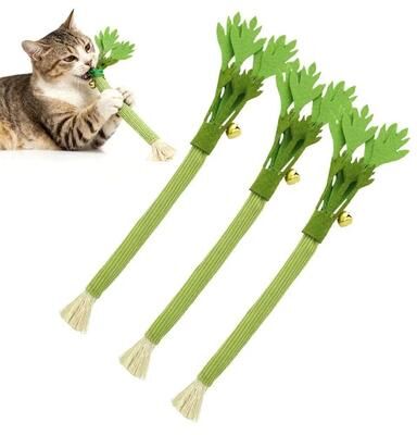 Uplifted Finds Realistic Celery Catnip Kicking Stick 3 Pcs