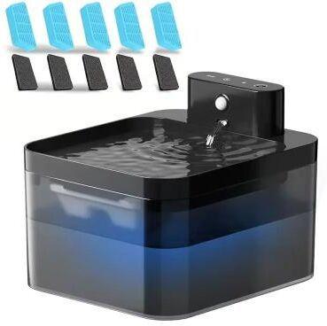 Uplift Essentials Wireless Smart Automatic Cat Water Fountain With Motion Sensor square Fountain Set Style A