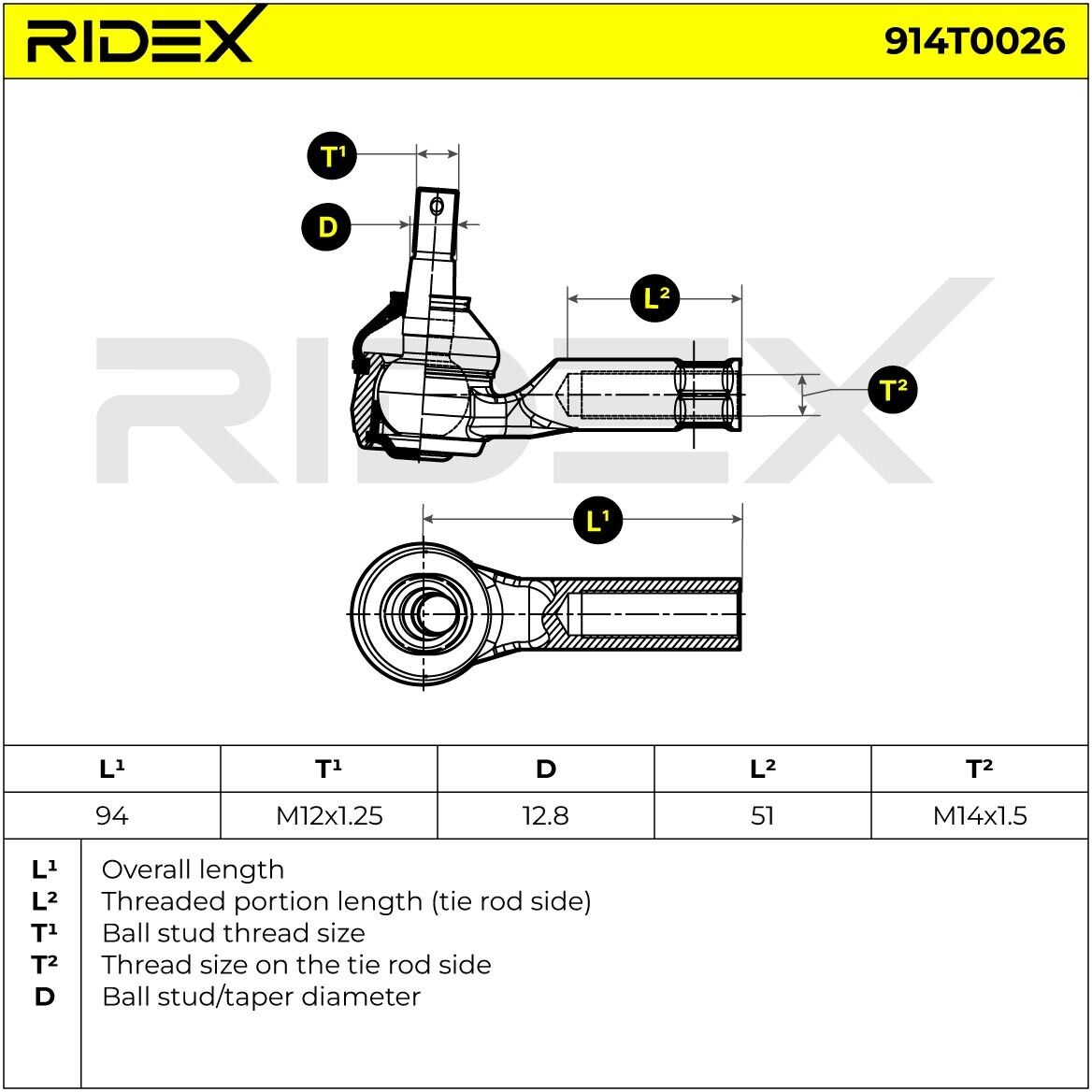 RIDEX 914T0026 Track rod end