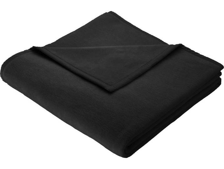 Wohndecke BIEDERLACK Cotton Home , schwarz, B:150cm L:200cm, Baumwolle, Kunstfaser, Wohndecken, Wohndecke, im Uni Design, Kuscheldecke
