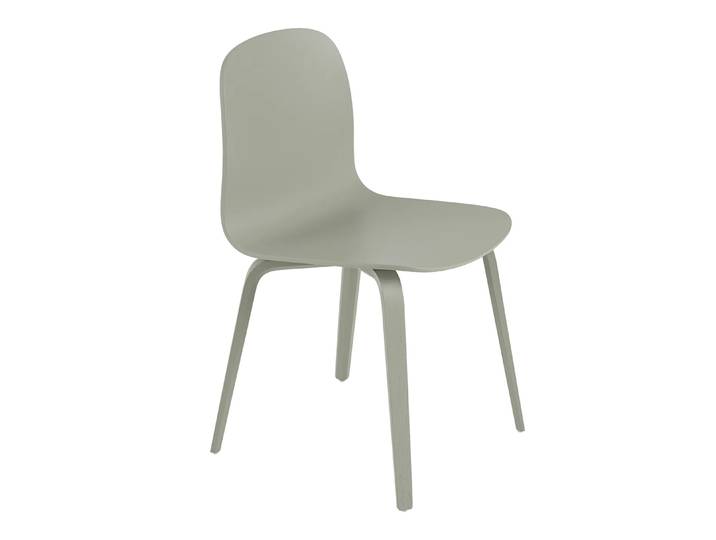 Muuto Chaise Visu Chair base en bois Dusty green