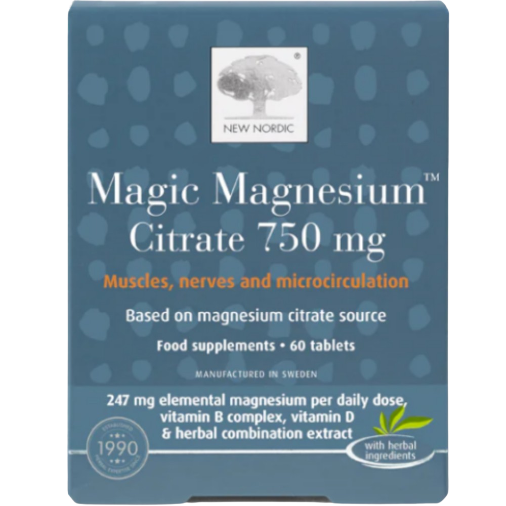 New Nordic Citrato mágico de magnesio Músculos, nervios y microcirculación 60&nbsp;pastillas