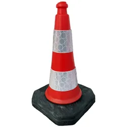 TRIZERATOP Verkehrsleitkegel, Pylon, Warnkegel 500mm, Gewicht 3,5 kg, 2 Streifen