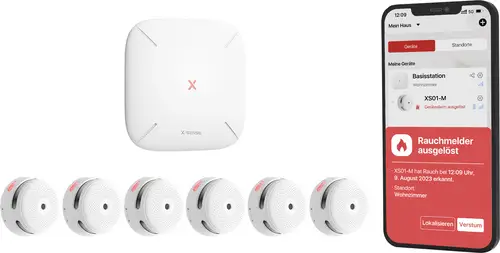 X-Sense FS61 Rauchwarnmelder-Set plus Zentrale (B x H x T) 90 x 26.5 x 90 mm