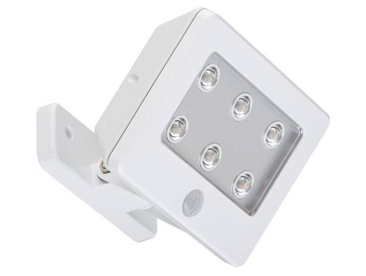 Außenleuchte Außenlampe Bewegungsmelder schwenkbar Batterie IP54 weiß Briloner