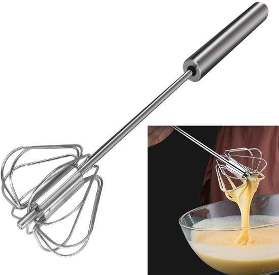 Ibenzoa Handmatige roer- en melkschuimer van roestvrij staal – Ergonomische handmixer voor eieren, sauzen, dressings en cappuccino