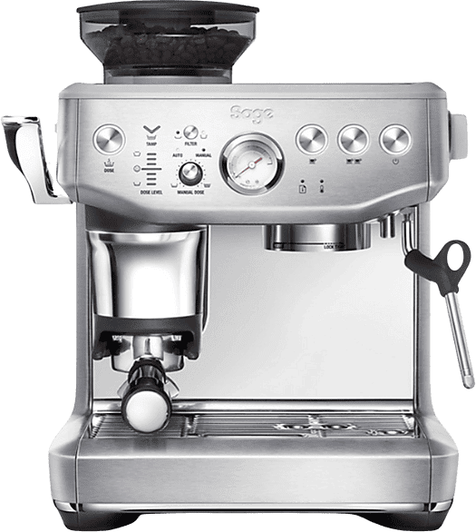 Cafetera express - Sage Barista Express Impress SES876BSS4EEU1, 1850 W, Calefacción Thermocoil, Función 2 tazas, 9 bar, Plata