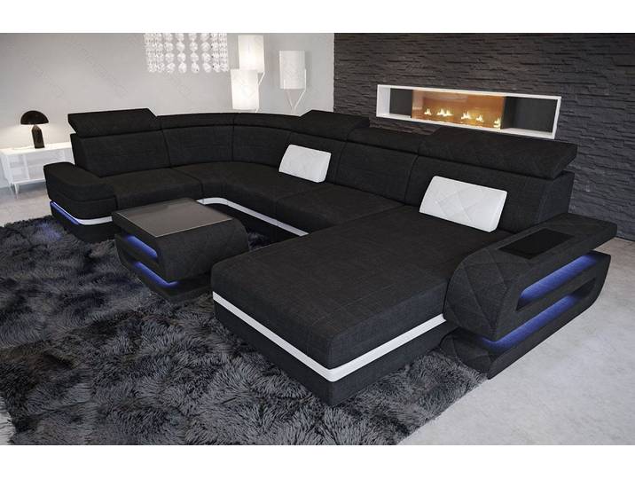 Couchlandschaft Bologna U-Form in Stoff