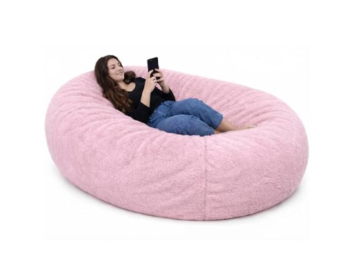bananair Sitzsack XXL mit Füllung für Kinder und Erwachsene, 160 x 90 x 60 cm - Weich und Bequem - Maschinenwaschbarer Bezug - Sitzsack Sofa (Rosa)