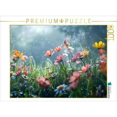 CALVENDO Puzzle Blumenwiese am frühen Morgen | 1000 Teile Lege-Größe 64x48cm Foto-Puzzle für glückliche Stunden, Game von , Calvendo Puzzle