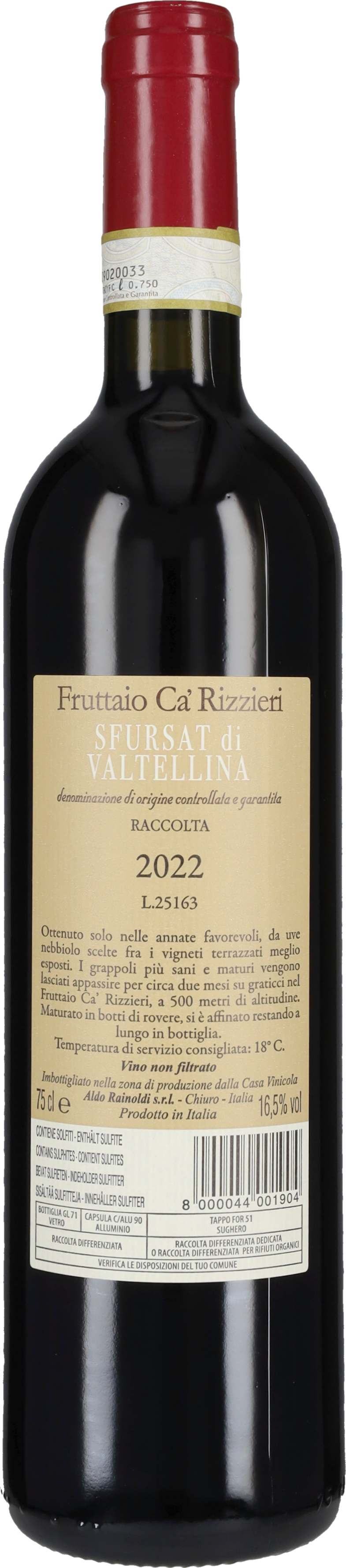 Rainoldi Aldo Sforzato della Valtellina 'Fruttaio Ca' Rizzieri' Rainoldi 2022