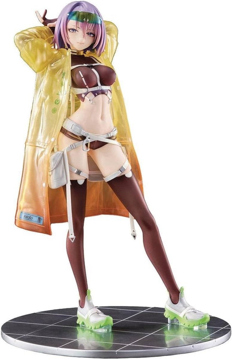 Decoratief Art Figurine Verzamelbeeldje Model in Groen Geel, Hoogte: 29 cm