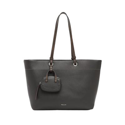 Shopper TAMARIS "Shopper TAS Maithe", Damen, Gr. B/H/T: 50cm x 32cm x 13cm, grau (grau 800), Polyester, Polyurethan, Taschen Shopper