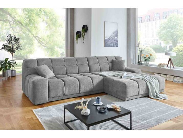 Ecksofa inkl. motorischen XXL- Sitzvorzug in Stoff