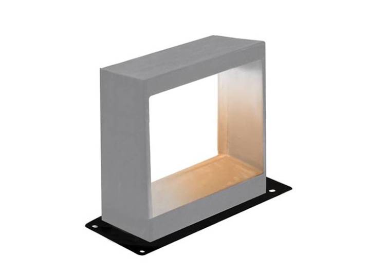 Zambelis LED Sockelleuchte E190, alu / grau / zink, Beton, Modern, LED Außenleuchte