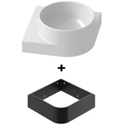 Ravak Handwaschbecken Yard 28 x 12,5 x 28 cm mit schwarzer Konsole X000001524