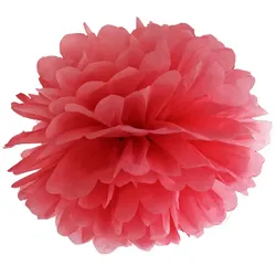 100x Papierpompons, rot, 25cm