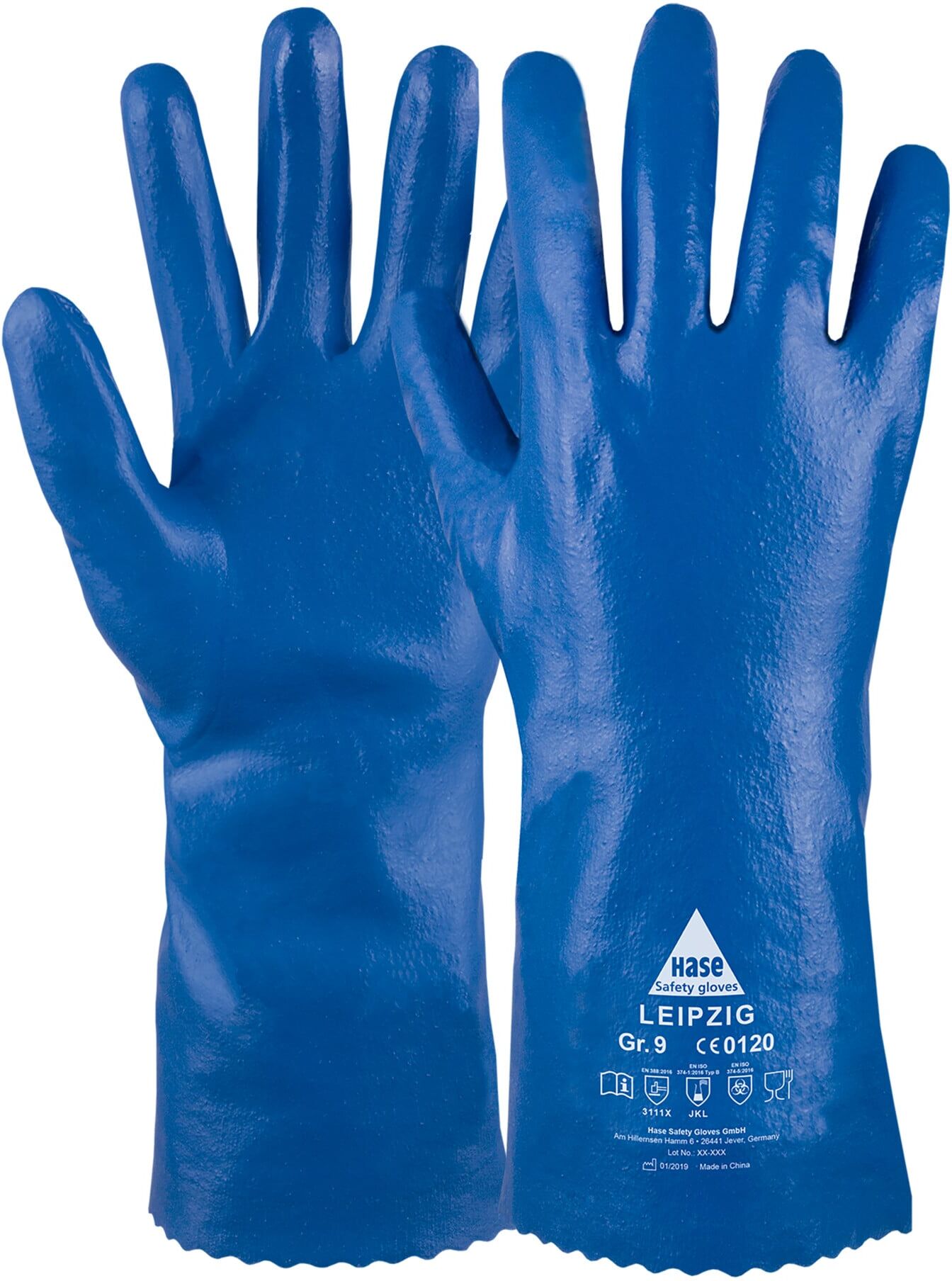 Hase Leipzig Chemikalienschutzhandschuh aus Baumwolltrikot Größe 7 (904400-7)