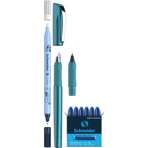 Schneider Schreibset Ceod Shiny teal, 4-teilig, Füller, Tintenroller, -killer und -patronen