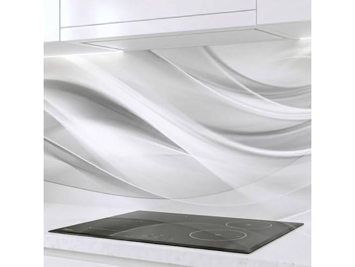 Rodnik Küchenrückwand – monolithische ABS-Platte mit Direktdruck, formstabil und langlebig. Große Motivauswahl (Silver Waves, 60x400 cm)