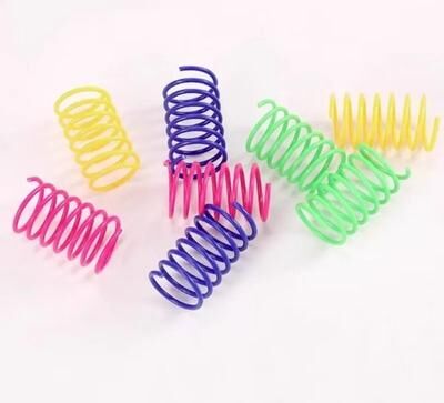 Uplift Picks Interactive Cat Spring Toy Colorful Plastic Coil Hunting Toy For Indoor Cats 48 Pcs