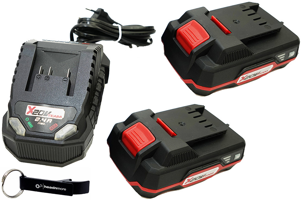 PARKSIDE Accuset 20V Accuset set met 2 accu's van 2Ah en 2,4A oplader