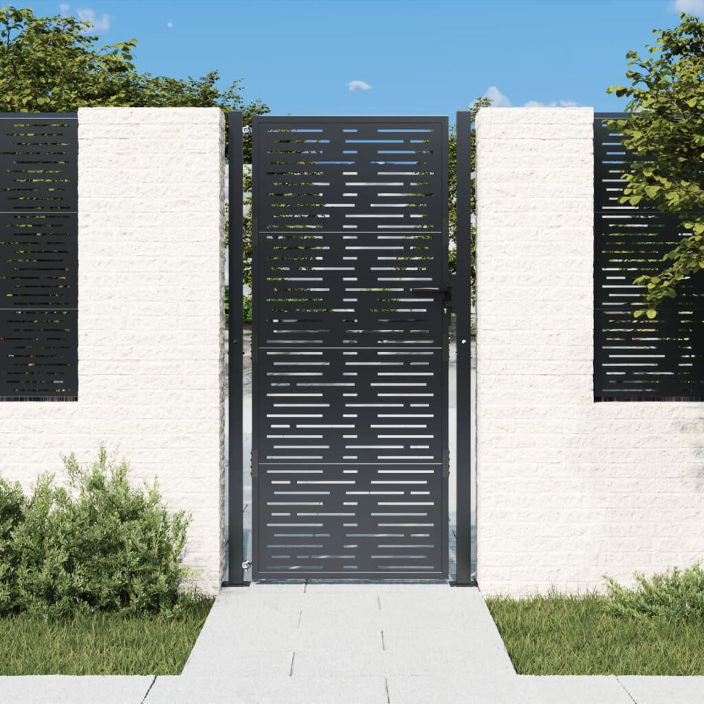 Brayden Studio Ammadas 105 cm W Gate Fencing with 1 Panel(s) Included Grey 180cm H x 105cm W