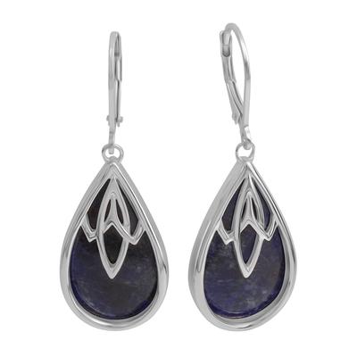 Paar Ohrhänger FIRETTI "Schmuck Geschenk Silber 925 Ohrschmuck Patentbrisur Edelstein Sodalith", bunt (silberfarben, dunkelblau, dunkelblau), Ohrringe, Damen, Silber 925 (Sterlingsilber), mit Sodalith