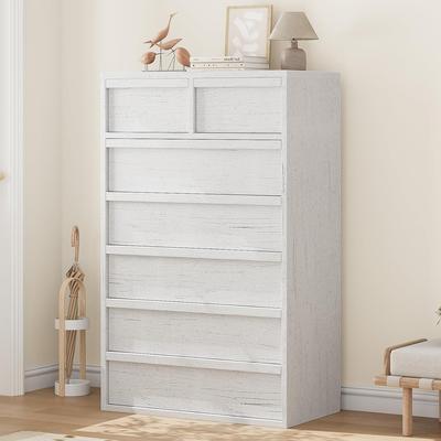 YUN "7 Drawer Dresser for Bedroom, 46"" Tall Wooden Storage Organizer Chest for Living Room, Nursery"