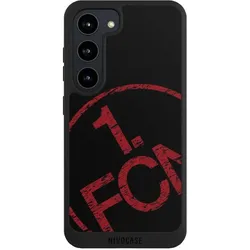 Nivocase Handyhülle für Samsung Galaxy S23 Hülle NIVOpure Case Schwarz 1. FCN Fanartikel Textur (Samsung Galaxy S23), Smartphone Hülle, Schwarz
