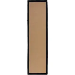 `Trent` Kira Jute-Teppich mit Naturkautschuk-Rücken für aktive Wohnbereiche. Farbe: Braun-Schwarz, 60x230 cm | Kadima Design