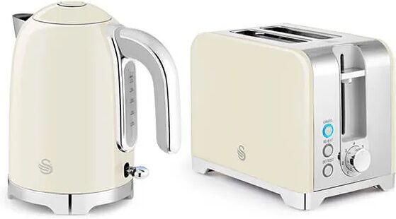 Swan Solace Cream Kettle & 2 Slot Toaster Set