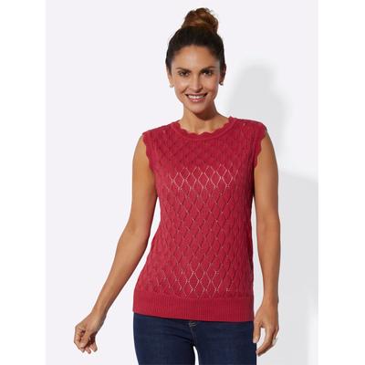 Pullunder INSPIRATIONEN "Strick-Pullunder", Damen, Gr. 52, erdbeere, 50% Baumwolle, 50% Polyacryl, unifarben, Pullover Pullunder