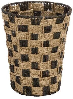 "SAFAVIEH Jarinda 11.8-Inch Seagrass Basket, Natural and Dark Natural - 12""W x 12""D x 15""H"