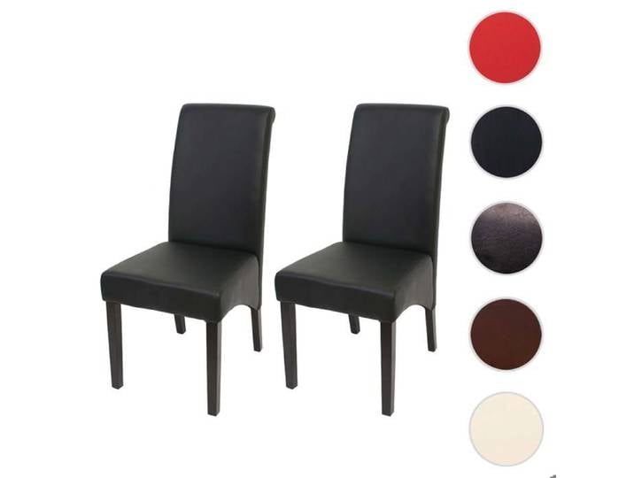 2x chaise de salle à manger chaise de cuisine chaise M37 ~ similicuir mat noir pieds foncés