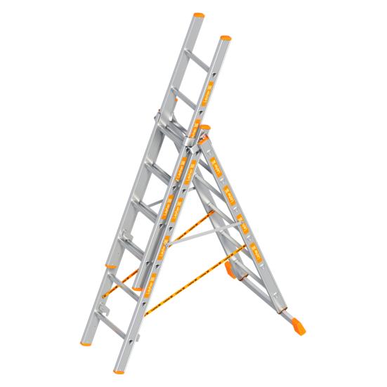Layher Allzweckleiter -teilig TOPIC 1040006 (Anlegeleiter, Regalleiter, Stehleiter, 415 cm) (229220)